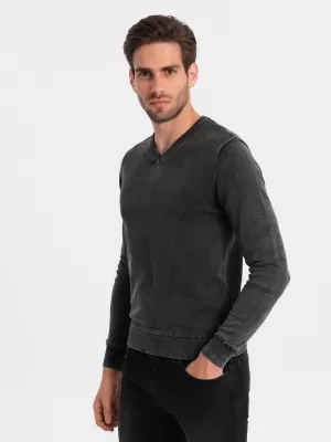 Férfi pulóver OMBRE OM-SWOS-0108 FEKETE