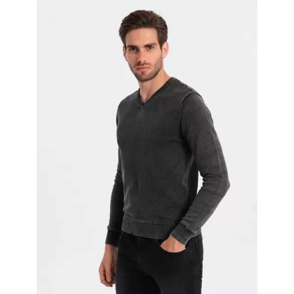  Férfi pulóver OMBRE OM-SWOS-0108 FEKETE 