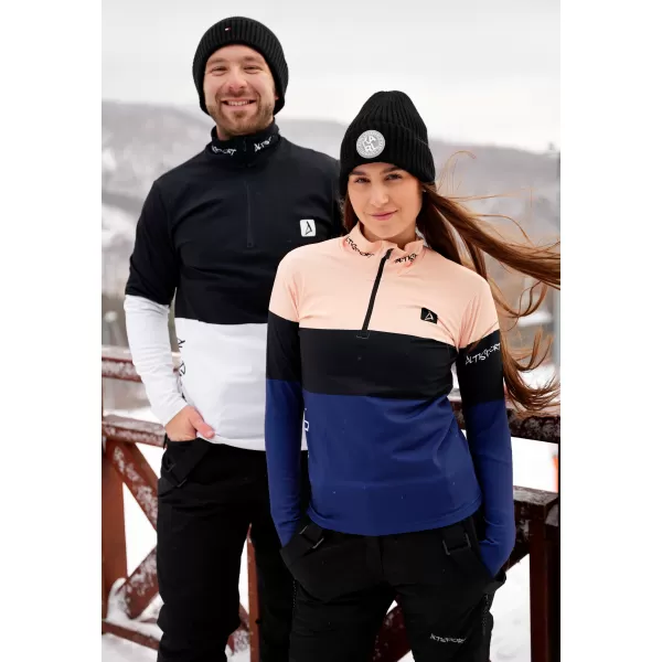  Férfi funkcionális Thermo pulóver prémium ALTISPORT VOJ/ALM051TER03 FEKETE -FEHÉR 