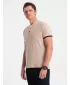 Mens t -phirt gallérral OMBRE OM-TSCT-0156 BÉZS