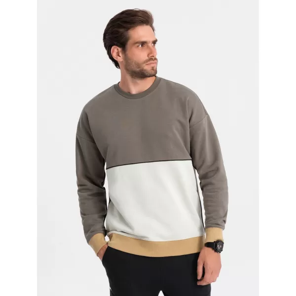  Férfi pulóver OMBRE OM-SSNZ-0130 KHAKI 