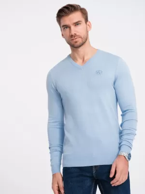 Férfi pulóver OMBRE OM-SWBS-0107 VILÁGOSKÉK