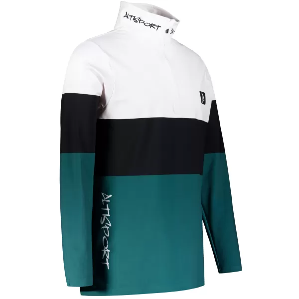  Férfi funkcionális Thermo pulóver prémium ALTISPORT VOJ/ALM051TER03 FEHÉR -ZÖLD 