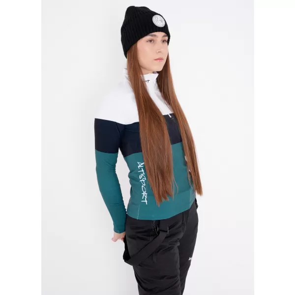  Női funkcionális Thermo pulóver prémium ALTISPORT VOJ/ALW051TER03 FEHÉR -ZÖLD 