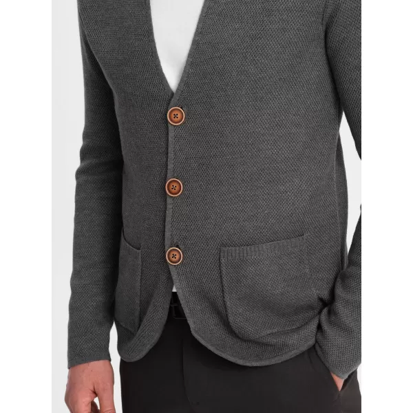  Férfi pulóver OMBRE OM-SWCD-0109 GRAFIT MELANGE 
