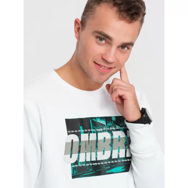  Férfi pulóver OMBRE OM-SSPS-0156 FEHÉR 