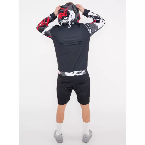 Férfi prémium funkcionális pulóver ALTISPORT VOJ/ALM039MI01 FEKETE ÉS PIROS 