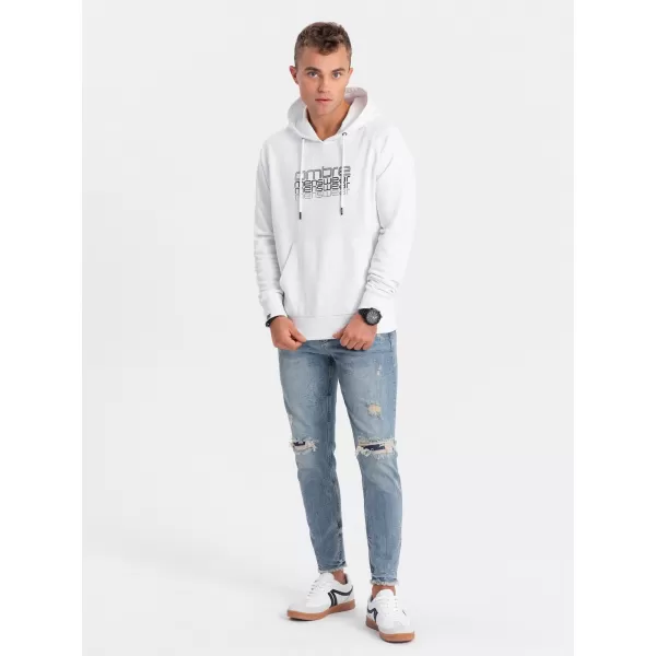  Férfi pulóver OMBRE OM-SSPS-0153 FEHÉR 