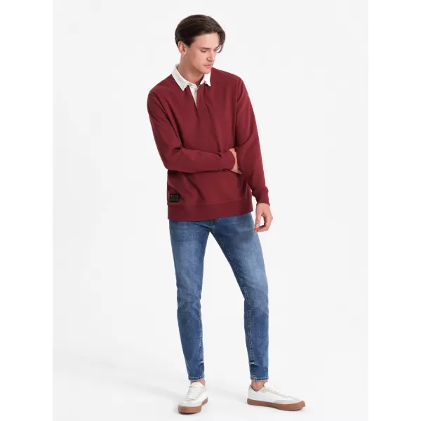  Férfi pulóver OMBRE OM-SSNZ-0132 GESZTENYEBARNA 