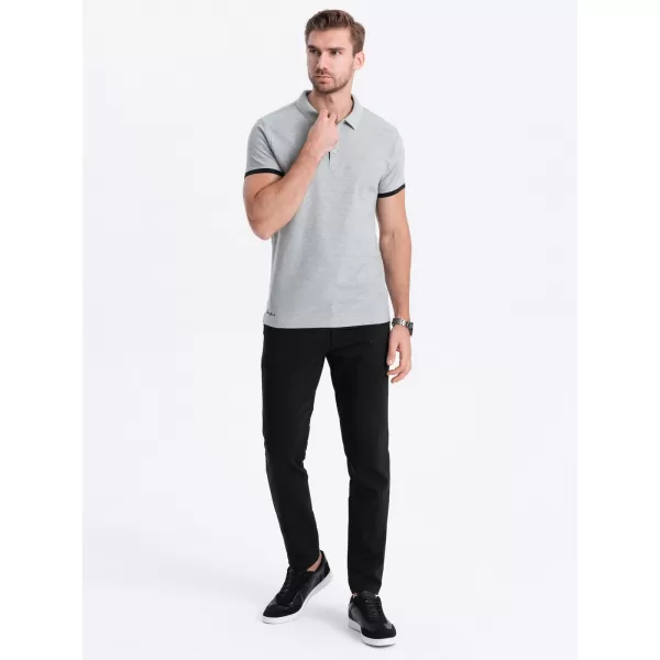  Mens t -phirt gallérral OMBRE OM-POSS-0113 SZÜRKE 