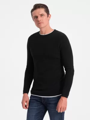 Férfi pulóver OMBRE OM-SWSW-0103 FEKETE