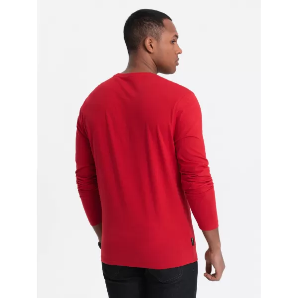  Férfi t -póló hosszú ujjú OMBRE OM-LSBL-0106 PIROS 