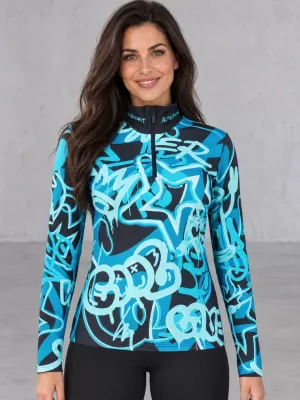 Női funkcionális Thermo pulóver prémium ALTISPORT VOJ/ALW054TER03 FEKETE -BLUE