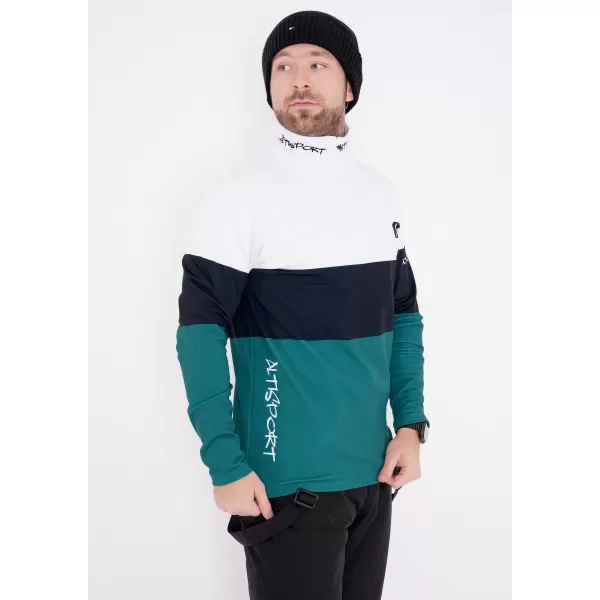  Férfi funkcionális Thermo pulóver prémium ALTISPORT VOJ/ALM051TER03 FEHÉR -ZÖLD 