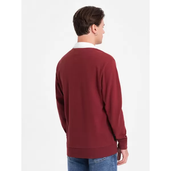  Férfi pulóver OMBRE OM-SSNZ-0132 GESZTENYEBARNA 