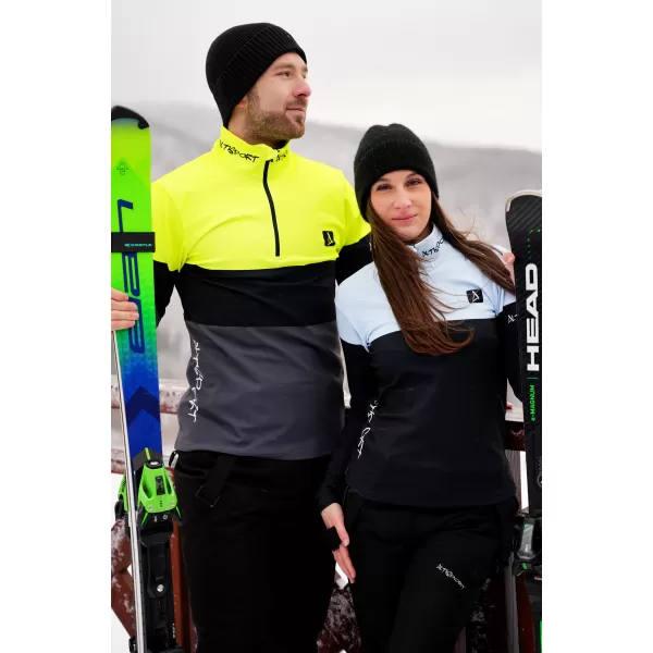  Férfi funkcionális Thermo pulóver prémium ALTISPORT VOJ/ALM051TER03 NEON SÁRGA/SZÜRKE 