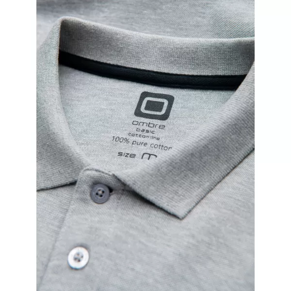  Mens t -phirt gallérral OMBRE OM-POSS-0113 SZÜRKE 
