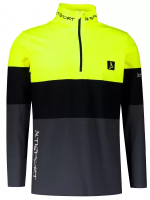 Férfi funkcionális Thermo pulóver prémium ALTISPORT VOJ/ALM051TER03 NEON SÁRGA/SZÜRKE