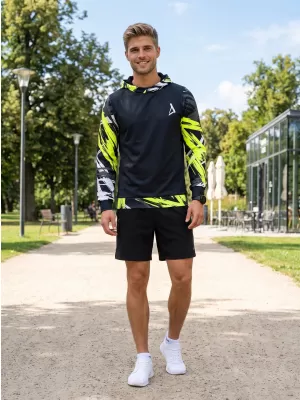 Férfi prémium funkcionális pulóver ALTISPORT VOJ/ALM039MI01 FEKETE ÉS SÁRGA
