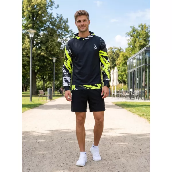  Férfi prémium funkcionális pulóver ALTISPORT VOJ/ALM039MI01 FEKETE ÉS SÁRGA 