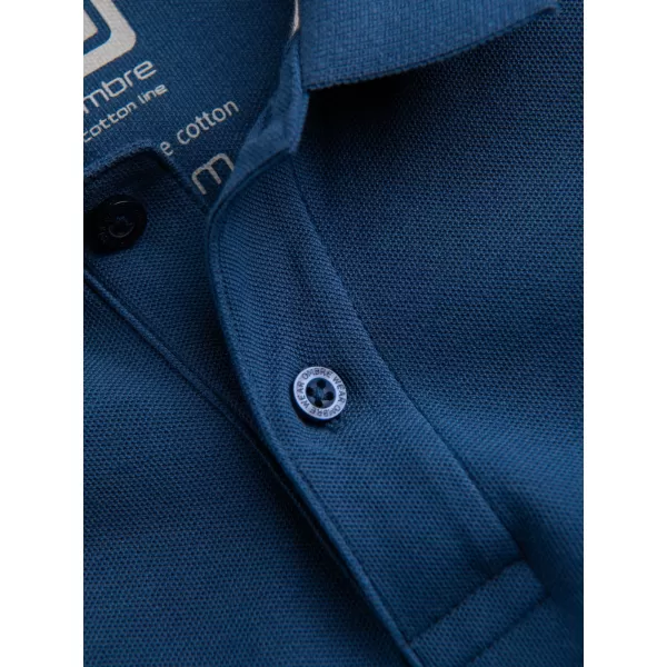  Mens t -phirt gallérral OMBRE S1374 SÖTÉTKÉK 