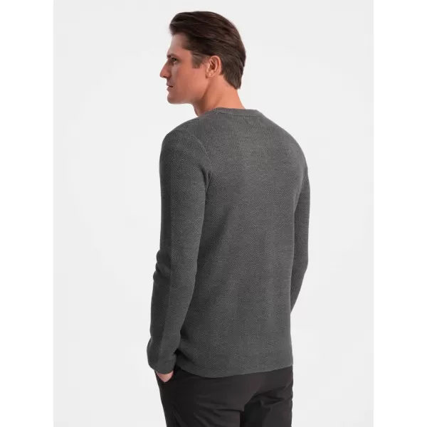  Férfi pulóver OMBRE OM-SWCD-0109 GRAFIT MELANGE 