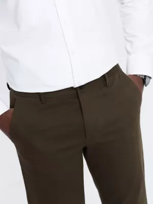 Nadrág OMBRE OM-PACP-0190 SÖTÉT OLAJBOGYÓ ZÖLD