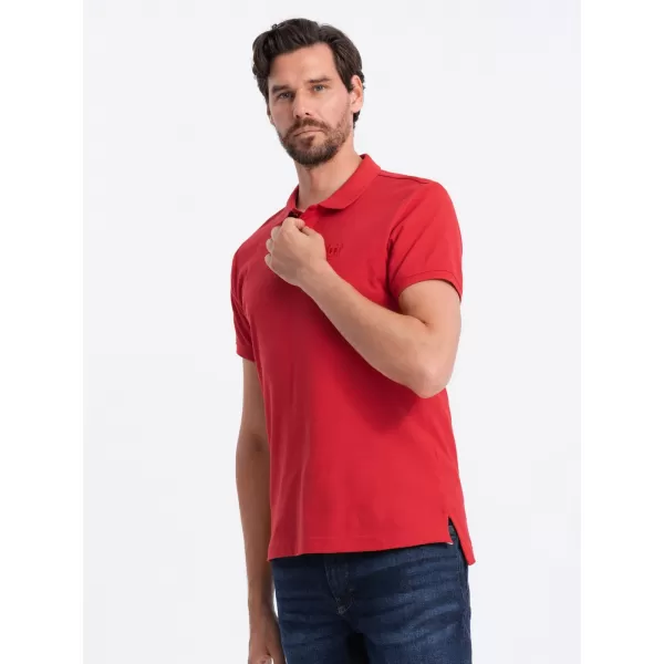  Mens t -phirt gallérral OMBRE S1374 PIROS 