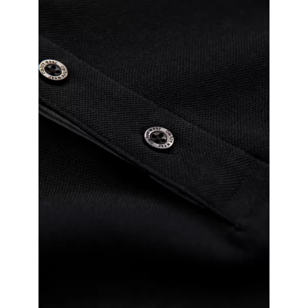  Mens t -phirt gallérral OMBRE OM-POSS-0113 FEKETE 