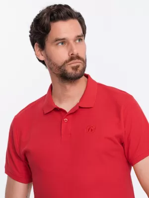 Mens t -phirt gallérral OMBRE S1374 PIROS