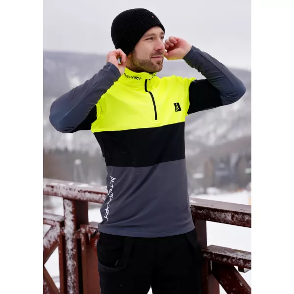  Férfi funkcionális Thermo pulóver prémium ALTISPORT VOJ/ALM051TER03 NEON SÁRGA/SZÜRKE 