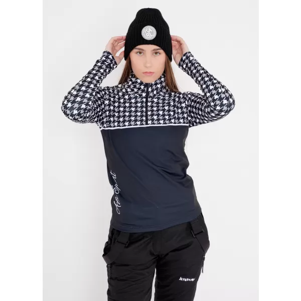  Női funkcionális Thermo pulóver prémium ALTISPORT VOJ/ALW048TER03 FEKETE -FEHÉR 