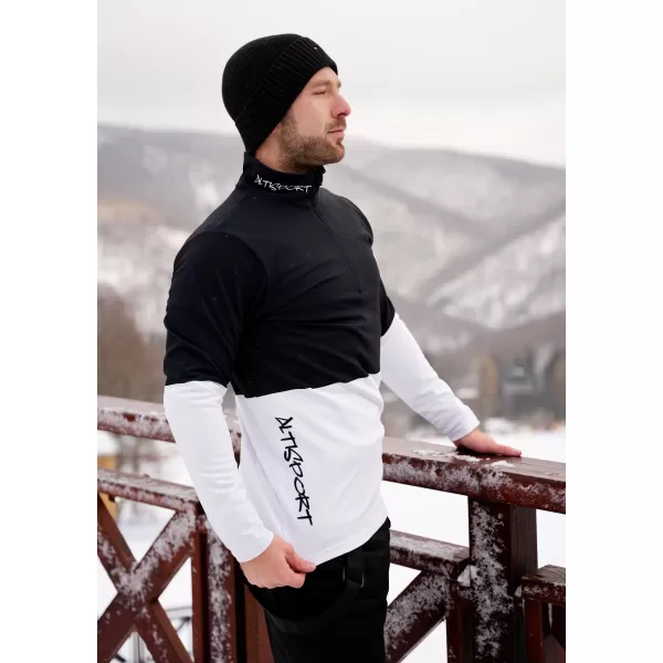  Férfi funkcionális Thermo pulóver prémium ALTISPORT VOJ/ALM051TER03 FEKETE -FEHÉR 