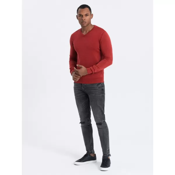  Férfi pulóver OMBRE OM-SWOS-0108 PIROS 
