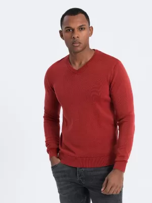 Férfi pulóver OMBRE OM-SWOS-0108 PIROS