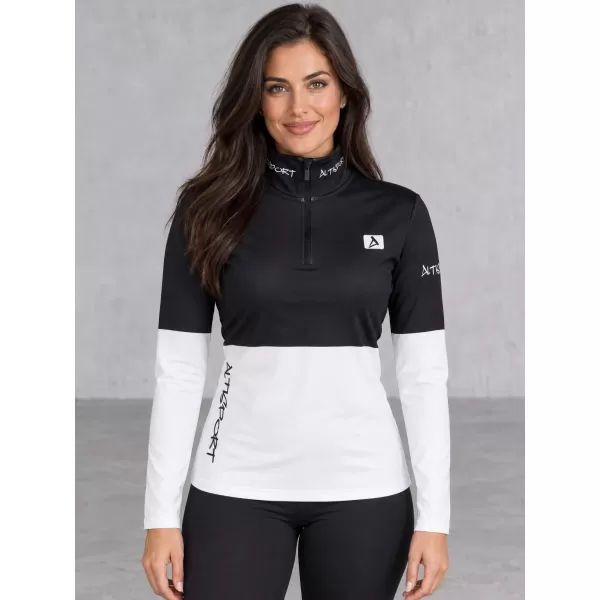  Női funkcionális Thermo pulóver prémium ALTISPORT VOJ/ALW051TER03 FEKETE -FEHÉR 