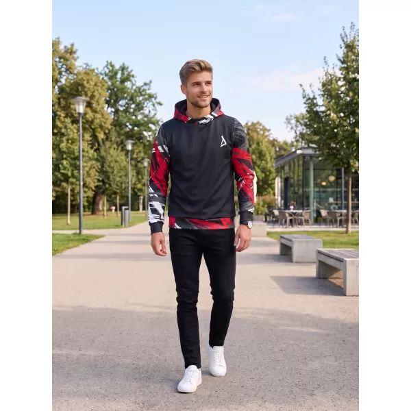  Férfi prémium funkcionális pulóver ALTISPORT VOJ/ALM039MI01 FEKETE ÉS PIROS 