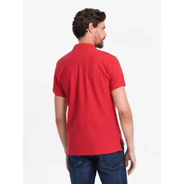  Mens t -phirt gallérral OMBRE S1374 PIROS 