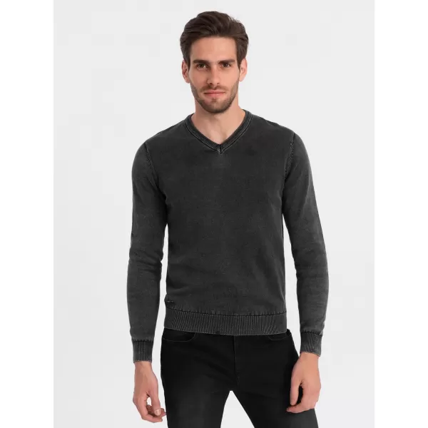  Férfi pulóver OMBRE OM-SWOS-0108 FEKETE 