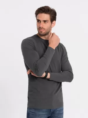 Férfi t -póló hosszú ujjú OMBRE OM-LSBL-0106 GRAFIT