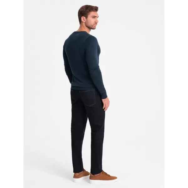  Férfi pulóver OMBRE OM-SWBS-0106 SÖTÉTKÉK 