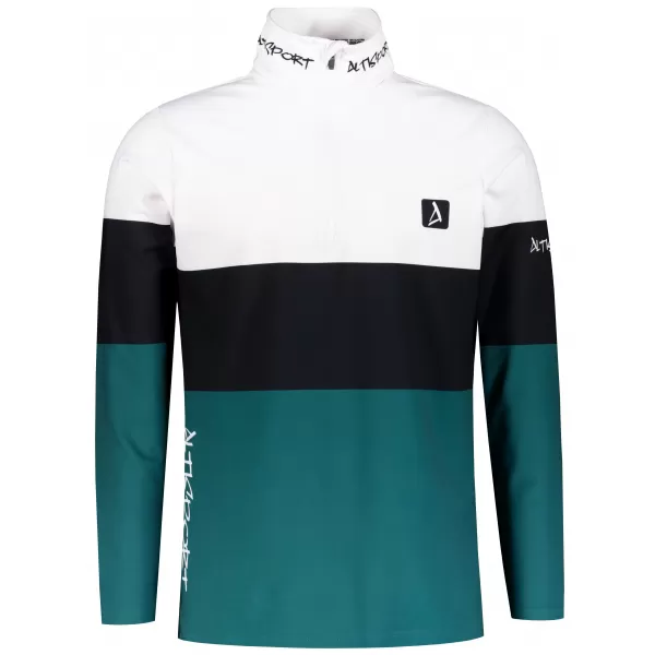  Férfi funkcionális Thermo pulóver prémium ALTISPORT VOJ/ALM051TER03 FEHÉR -ZÖLD 