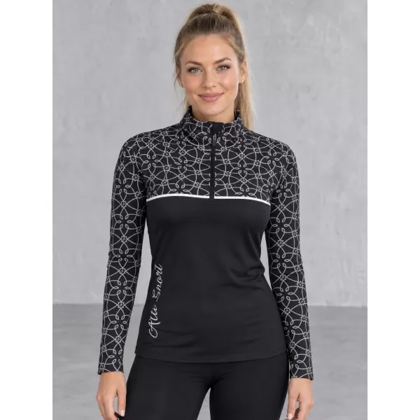  Női funkcionális Thermo pulóver prémium ALTISPORT VOJ/ALW053TER03 FEKETE -FEHÉR 