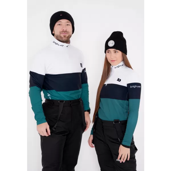  Férfi funkcionális Thermo pulóver prémium ALTISPORT VOJ/ALM051TER03 FEHÉR -ZÖLD 