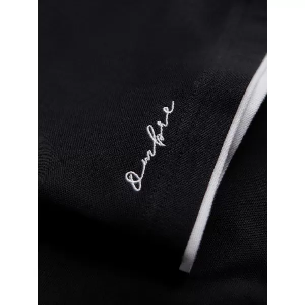  Mens t -phirt gallérral OMBRE OM-POSS-0113 FEKETE 