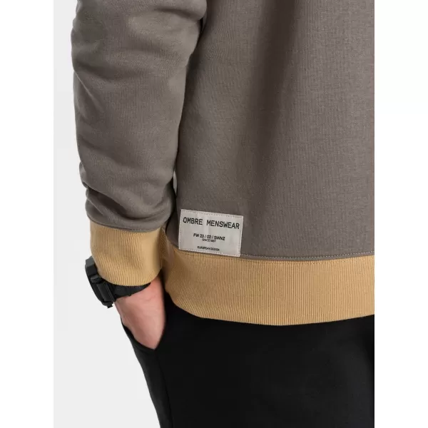  Férfi pulóver OMBRE OM-SSNZ-0130 KHAKI 