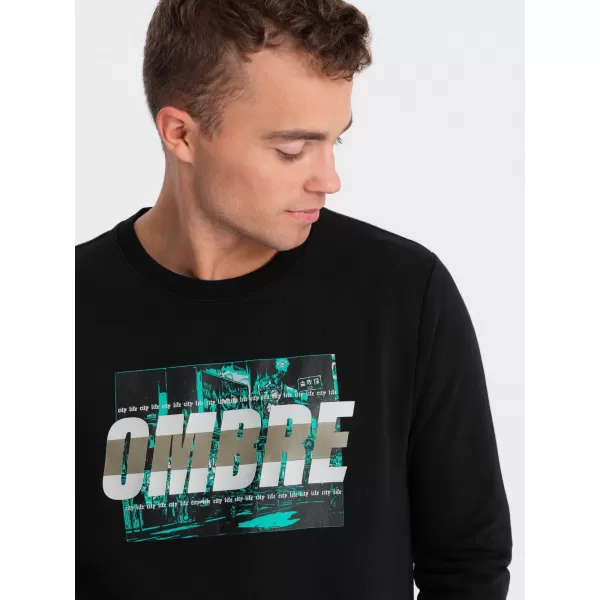  Férfi pulóver OMBRE OM-SSPS-0156 FEKETE 