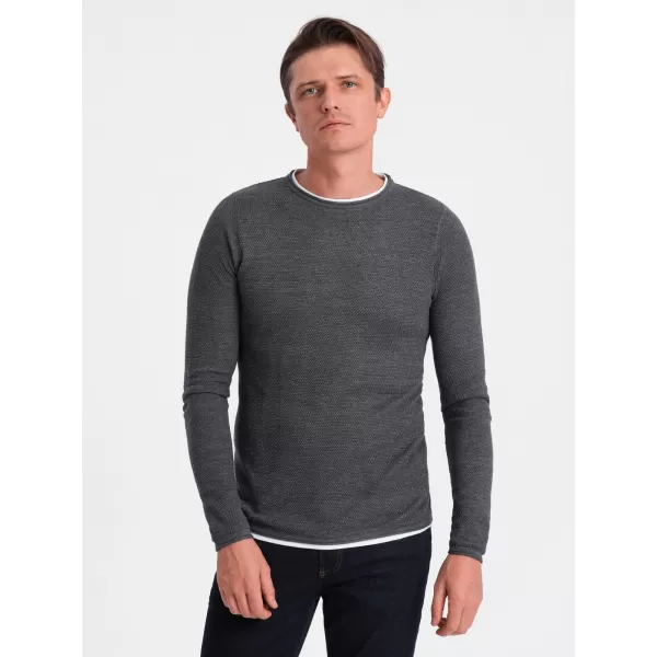  Férfi pulóver OMBRE OM-SWSW-0103 GRAFIT MELANGE 