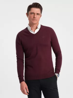 Férfi pulóver OMBRE OM-SWSW-0102 GESZTENYEBARNA
