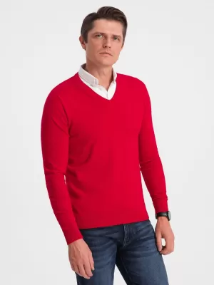 Férfi pulóver OMBRE OM-SWSW-0102 PIROS